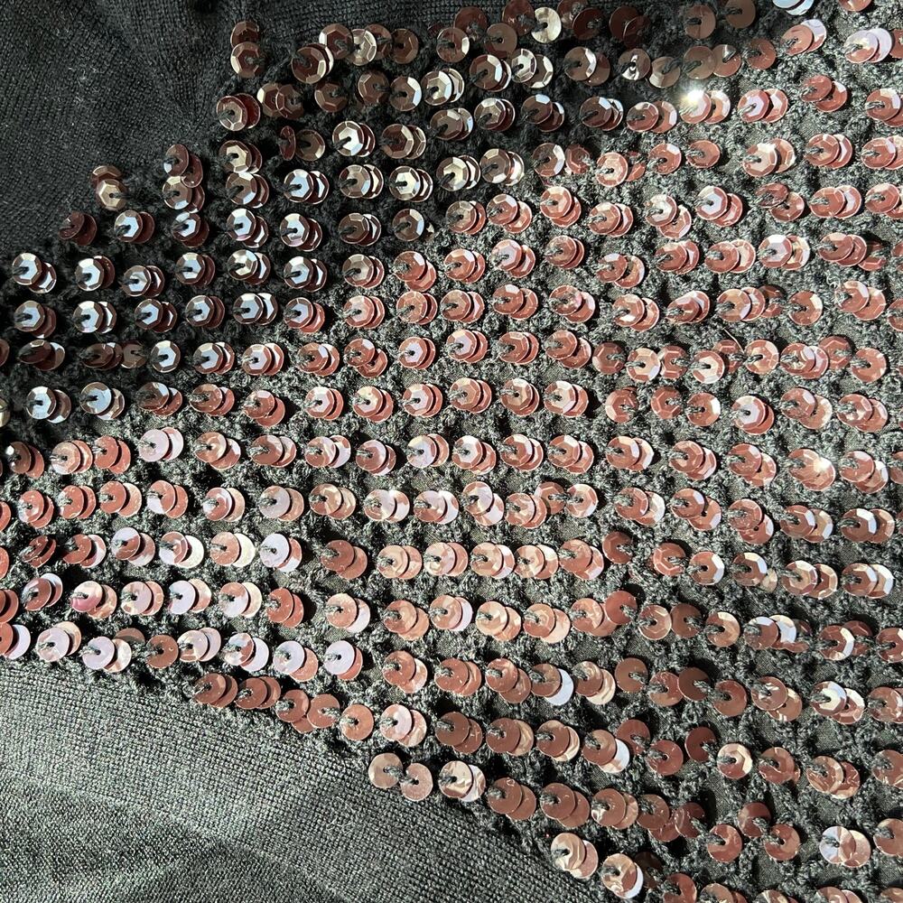 J. Crew Black sequin cardigan sweater preppy work wear office academia wool - Picture 6 of 7